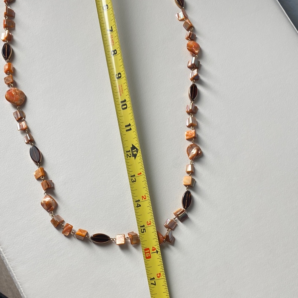 Elegant Brown and Gold Beaded Necklace
